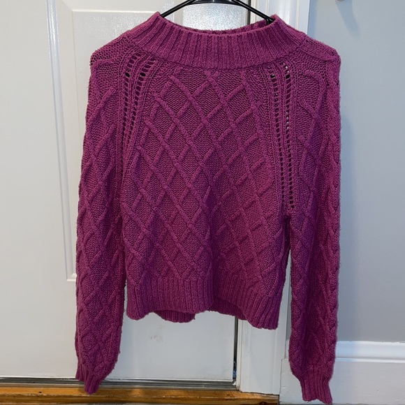 Purple Mock Neck Sweater - Picture 6 of 6